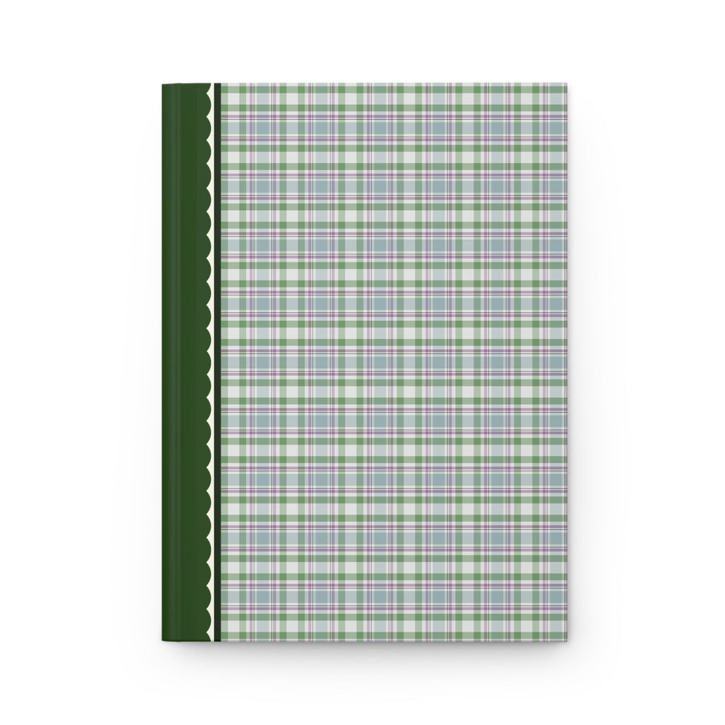 Plaid Notebook with Bows: Green