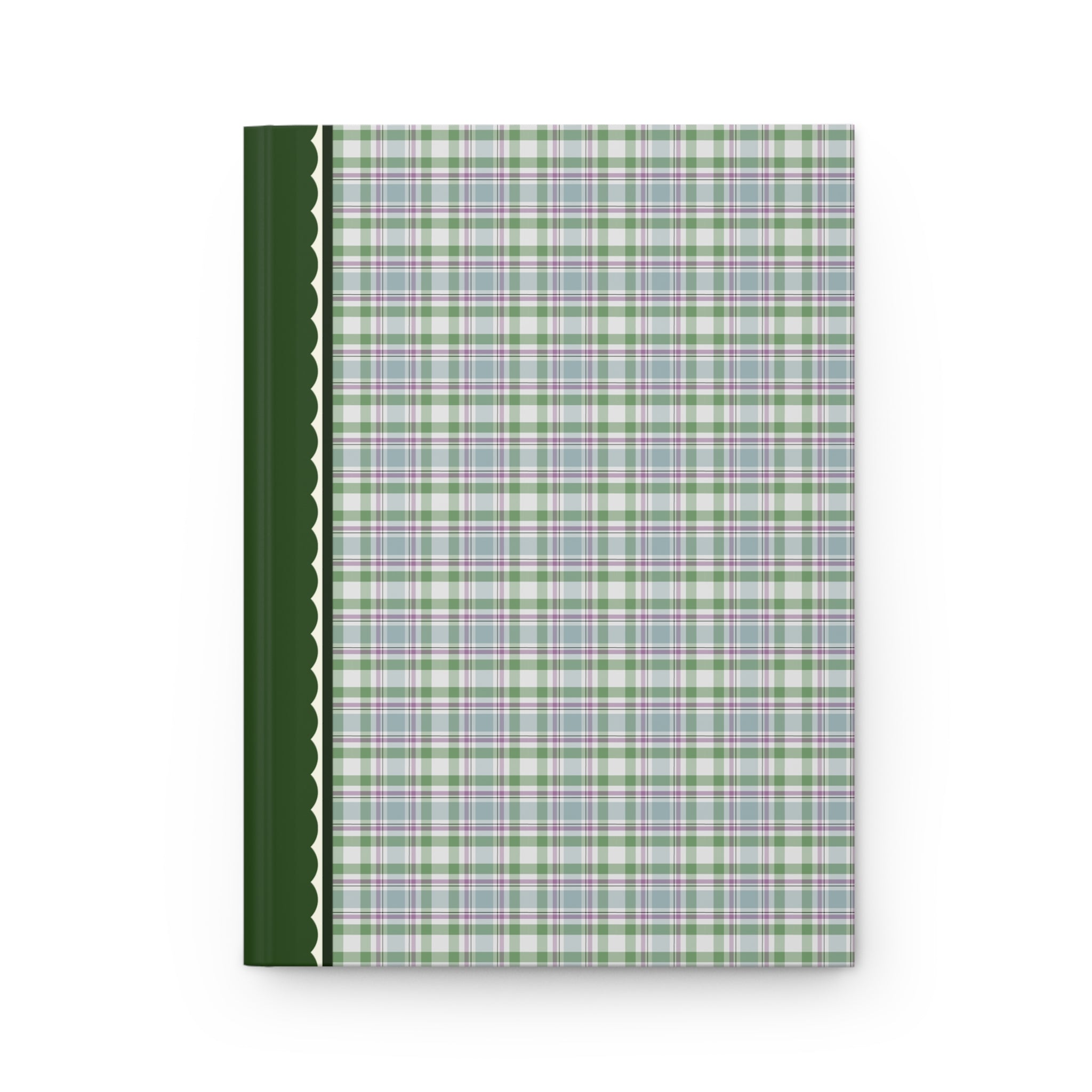 Plaid Notebook with Bows: Green