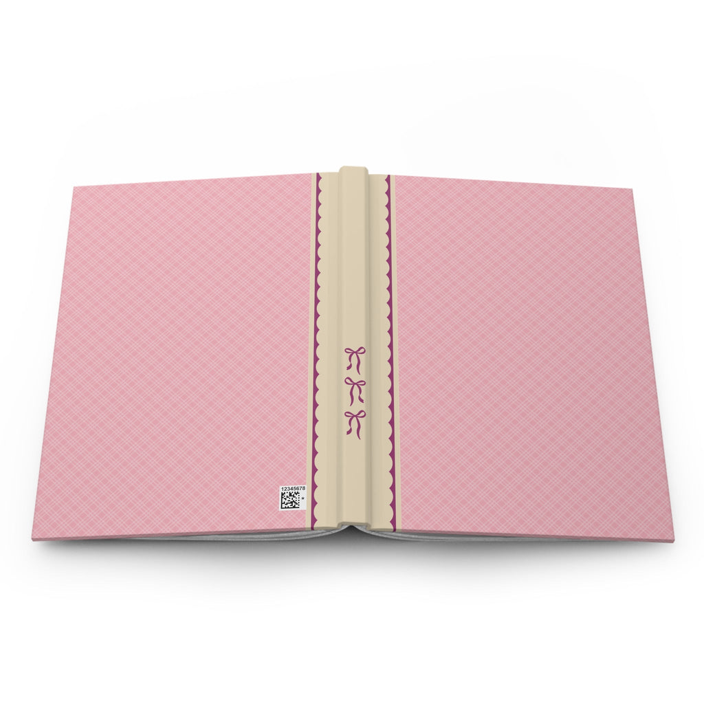 Plaid Notebook with Bows: Pink