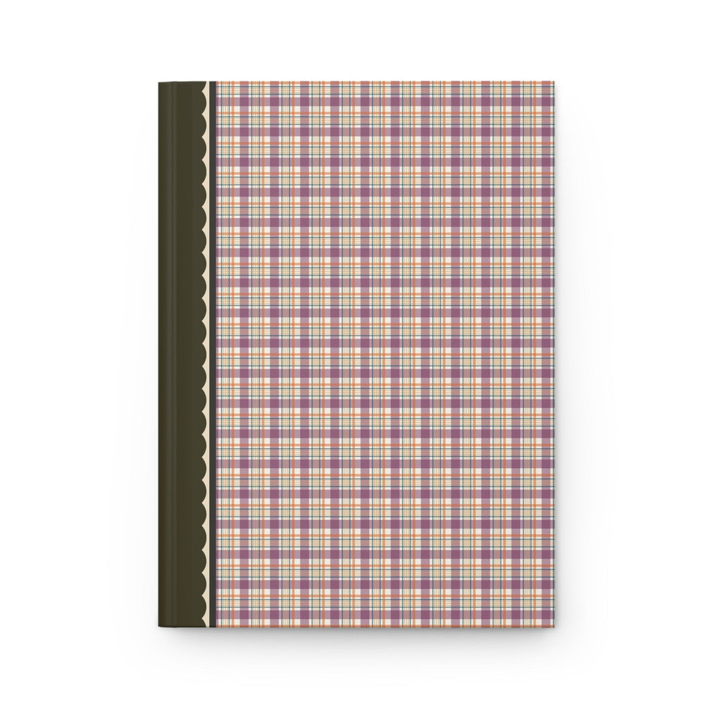 Plaid Notebook with Hearts: Purple