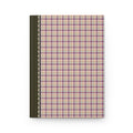 Plaid Notebook with Hearts: Purple