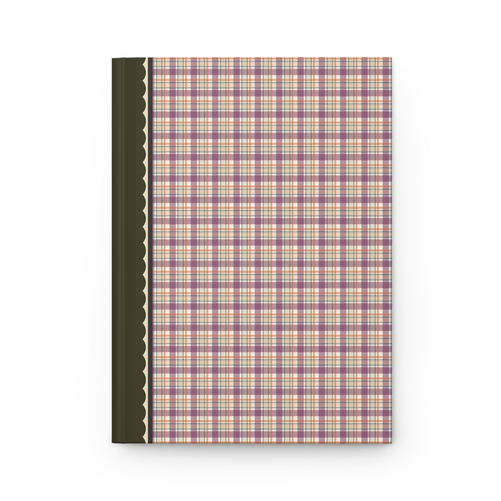 Plaid Notebook with Hearts: Purple