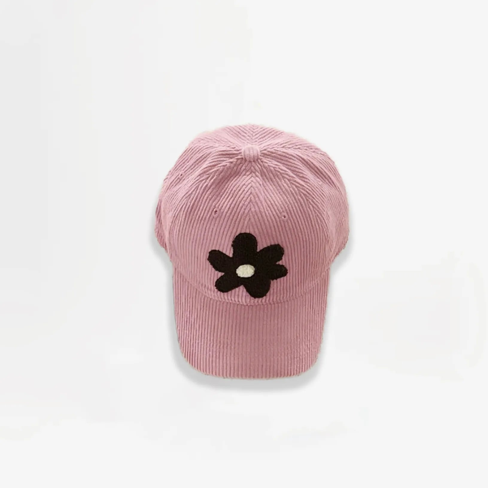 Plush Flower Corduroy Cap