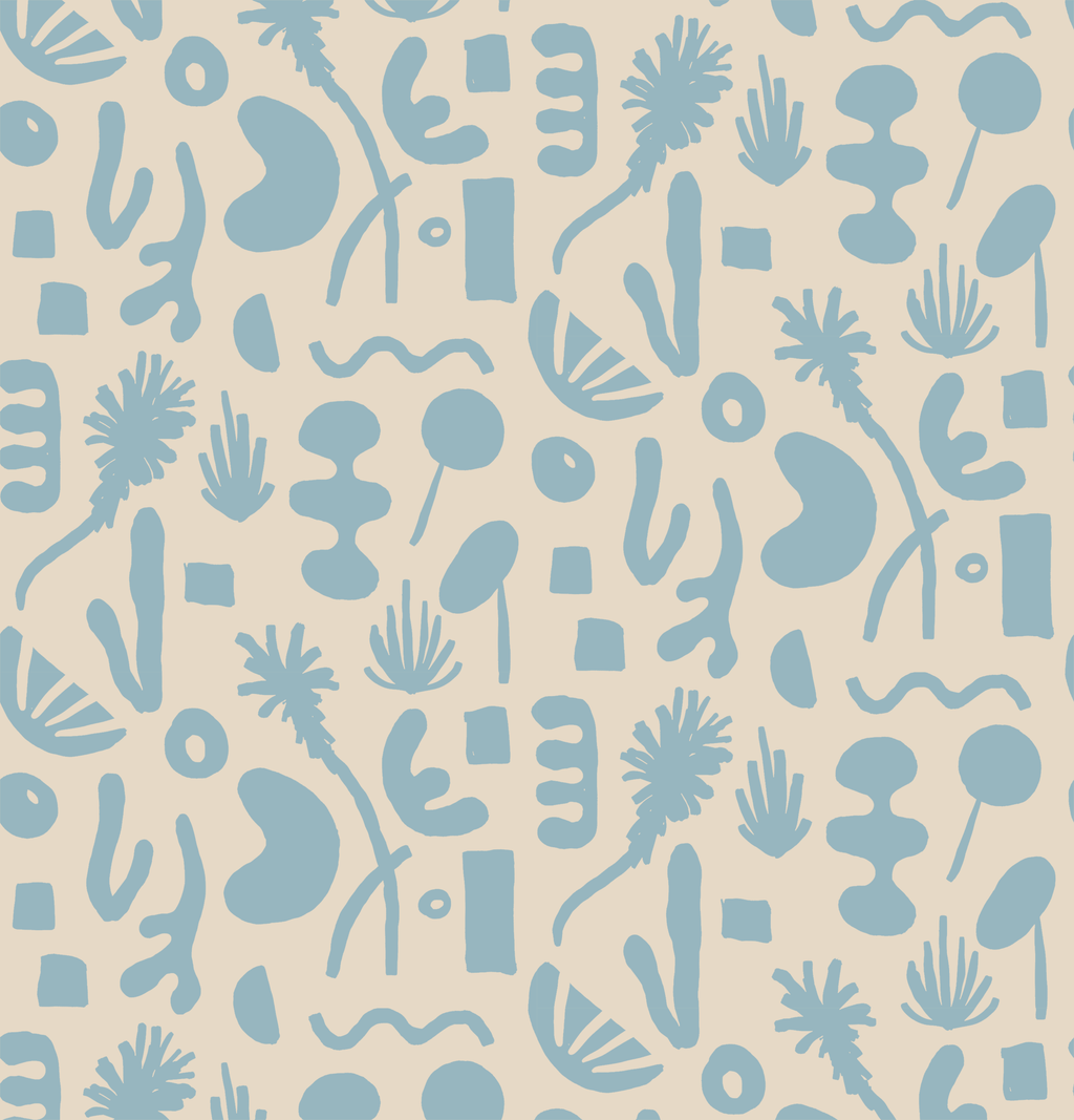 Pool Side Wallpaper, tan and blue