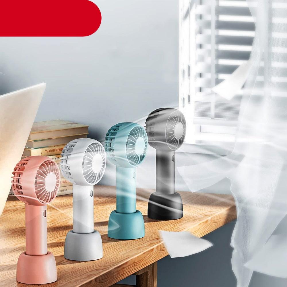 Portable Fan Mini Handheld Fan USB Rechargeable 3 Speed Personal Handheld Small Pocket