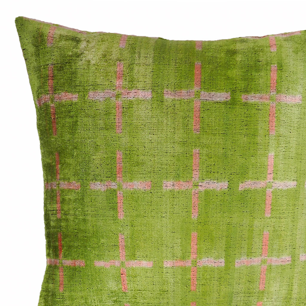 Positive Silk Velvet Ikat Pillow Cover 20 X 20