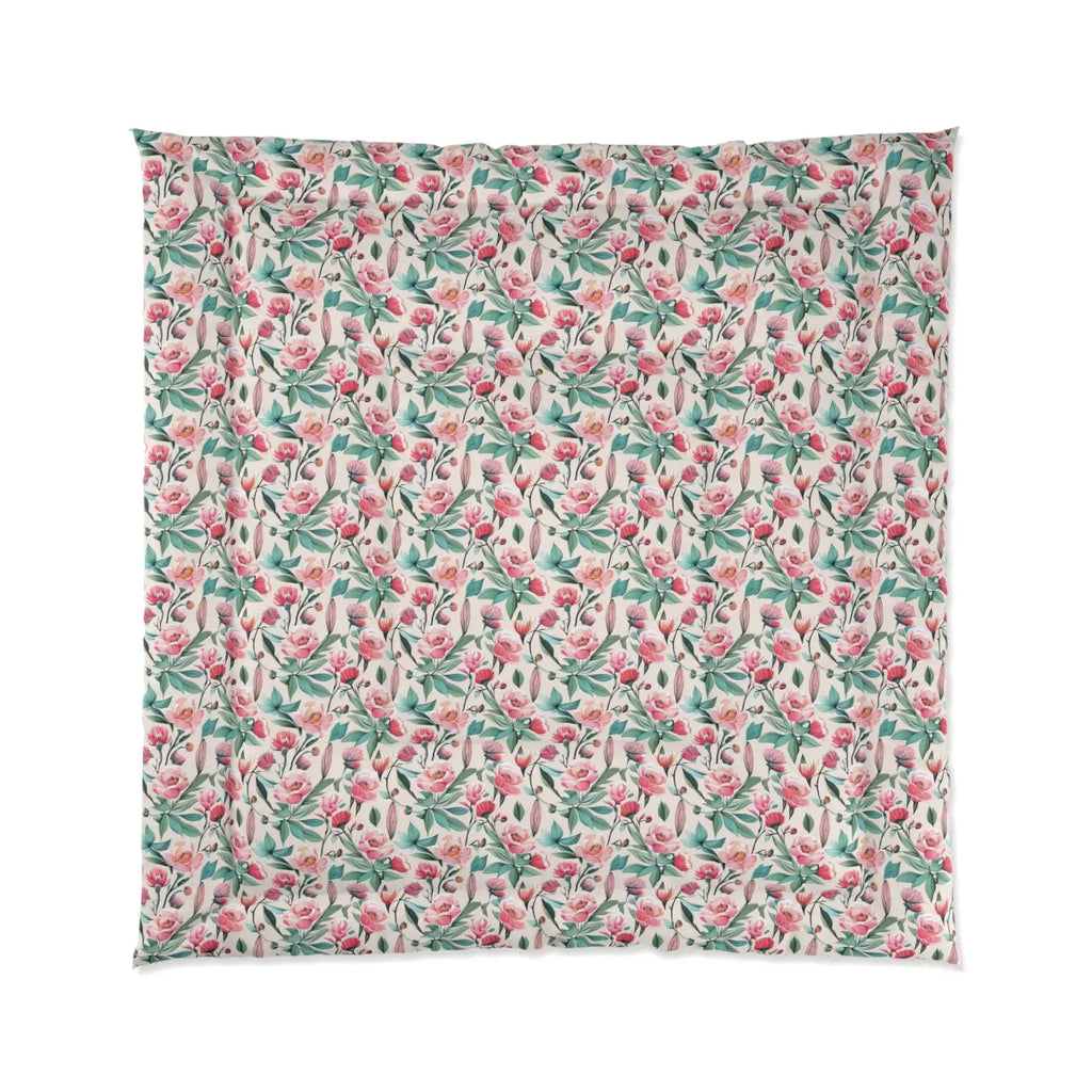 Pastel Flowers Pattern Comforter - Polyester Bedding - DipaliZ
