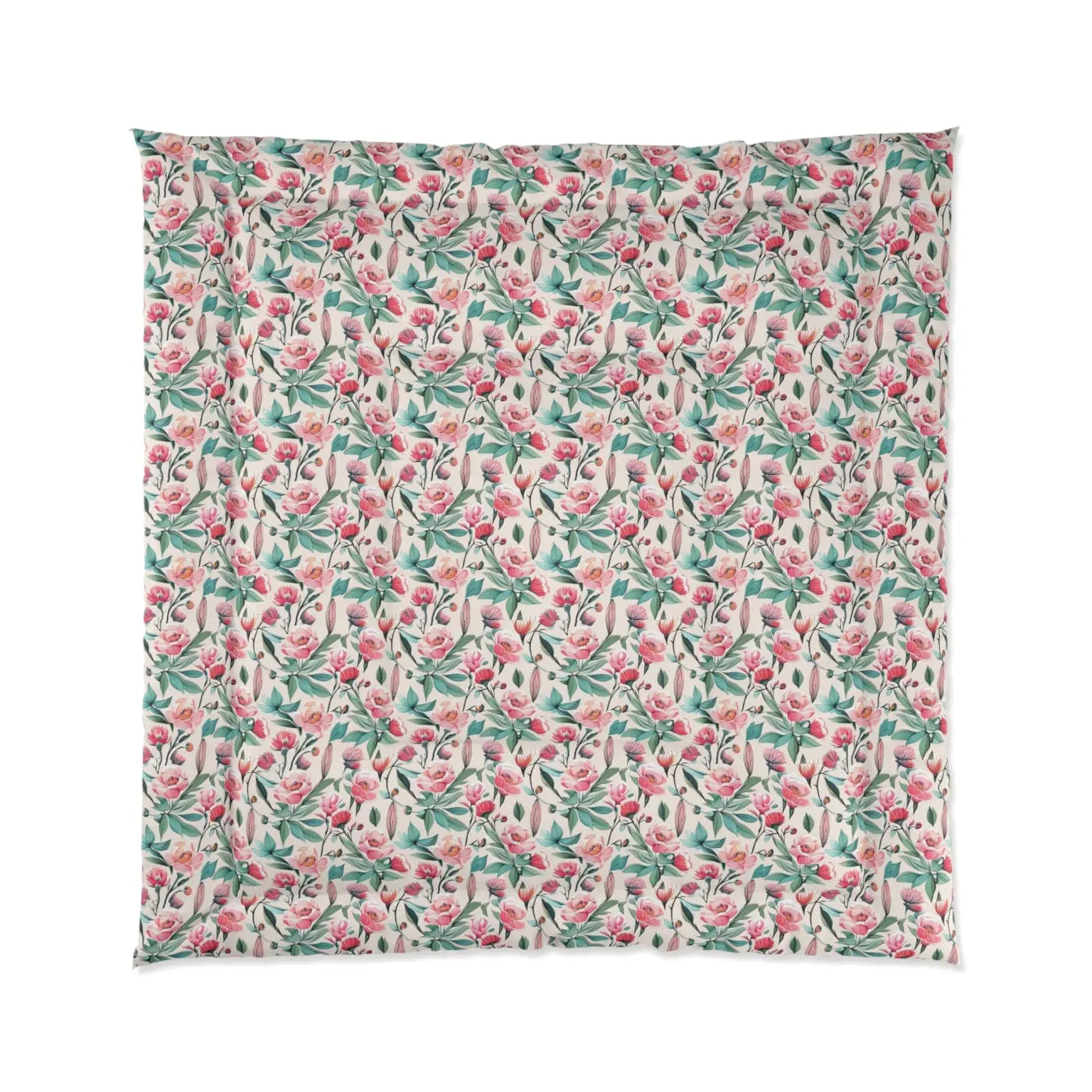 Pastel Flowers Pattern Comforter - Polyester Bedding - DipaliZ