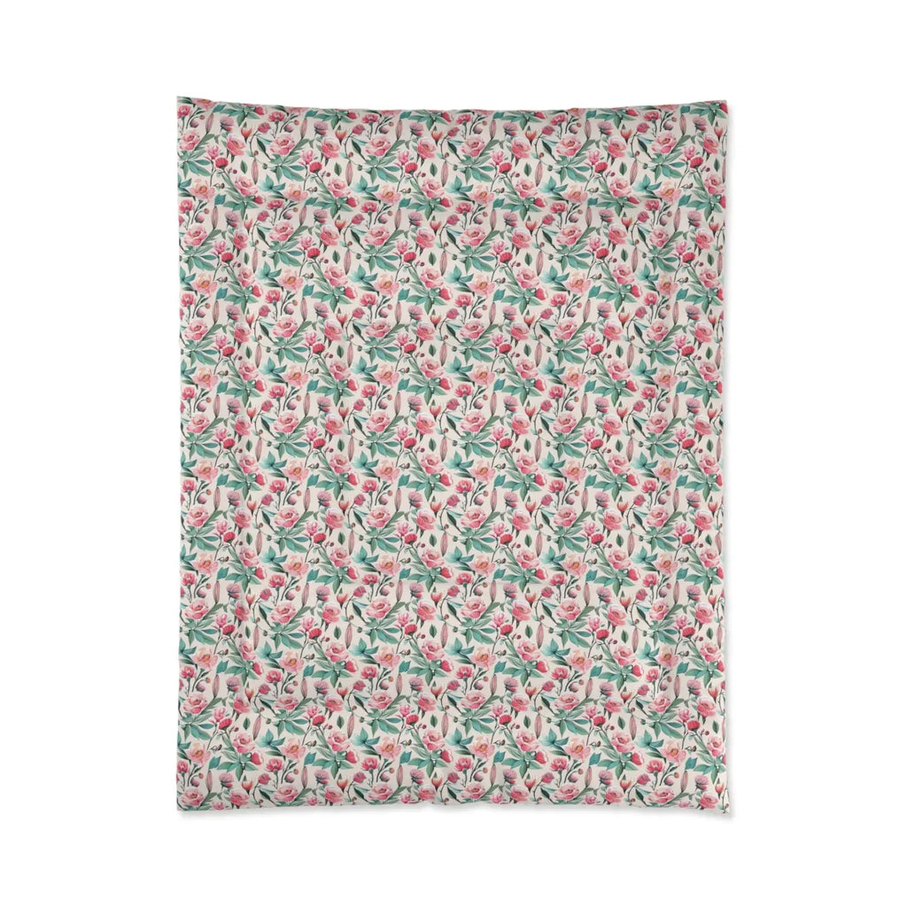 Pastel Flowers Pattern Comforter - Polyester Bedding - DipaliZ