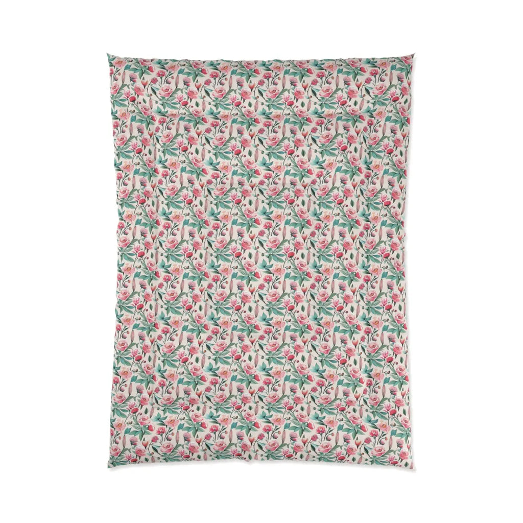 Pastel Flowers Pattern Comforter - Polyester Bedding - DipaliZ