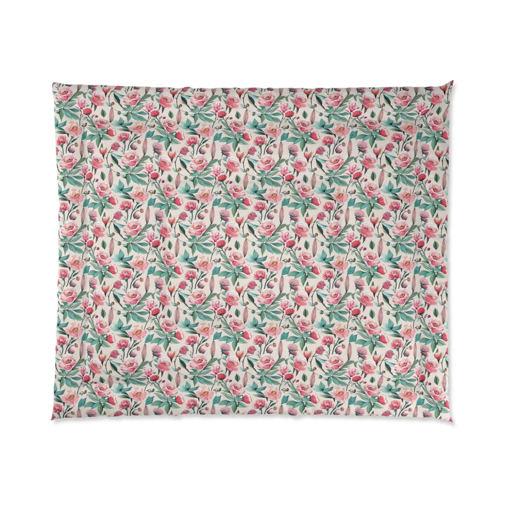 Pastel Flowers Pattern Comforter - Polyester Bedding - DipaliZ
