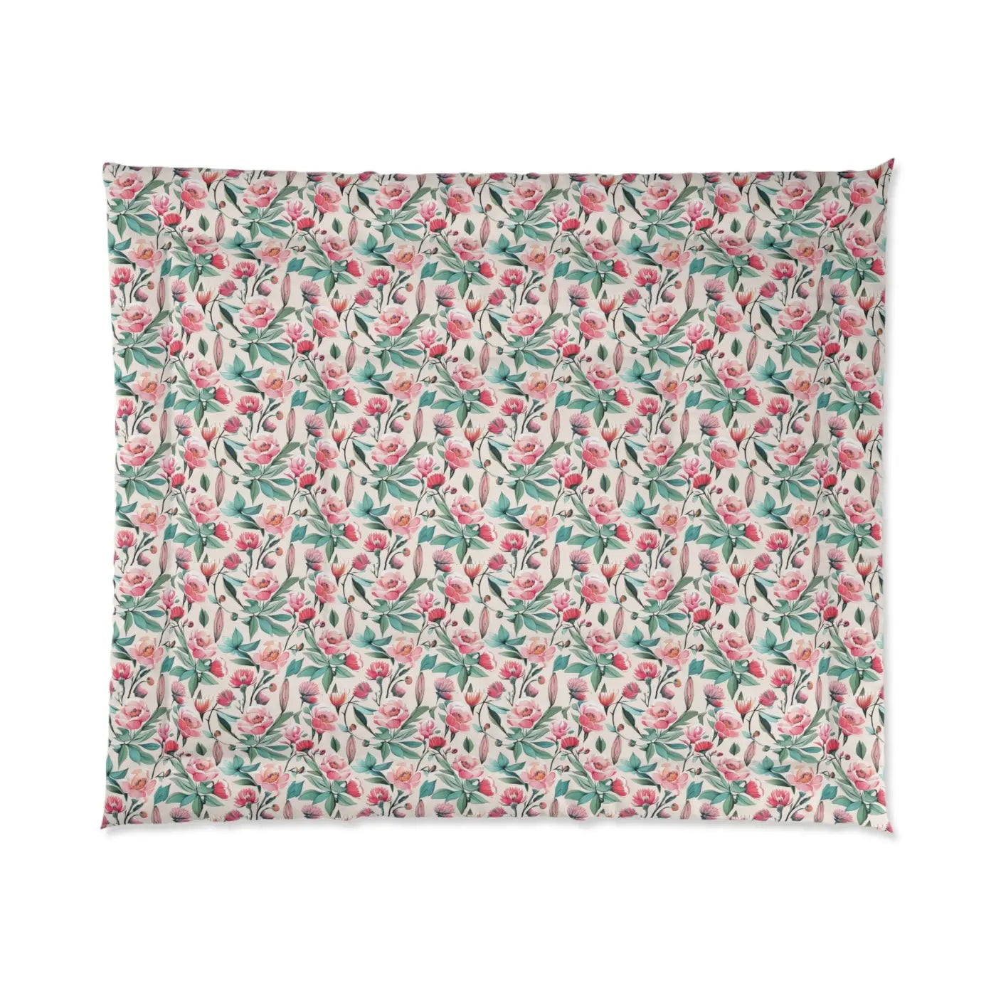 Pastel Flowers Pattern Comforter - Polyester Bedding - DipaliZ