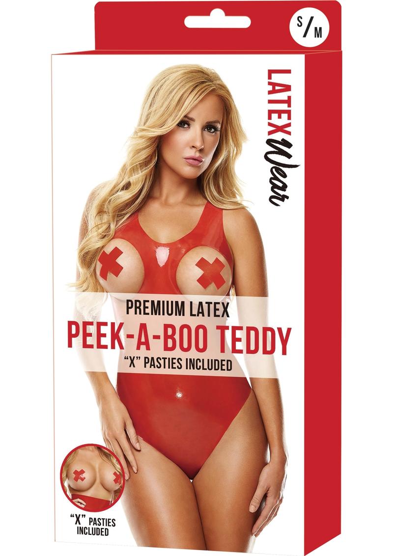 Premium Latex Peek Teddy W/X Pasties
