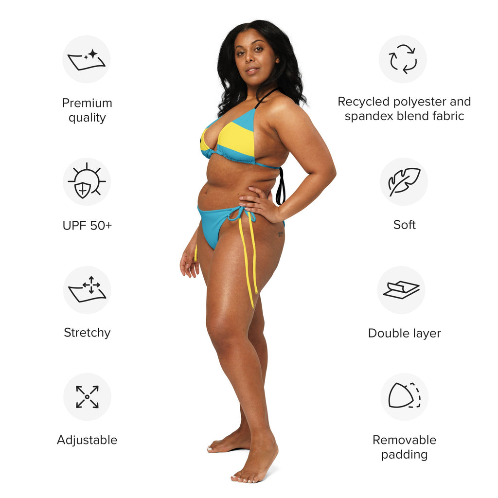 Bahamas Flag All Over Print Recycled String Bikini String Bikini