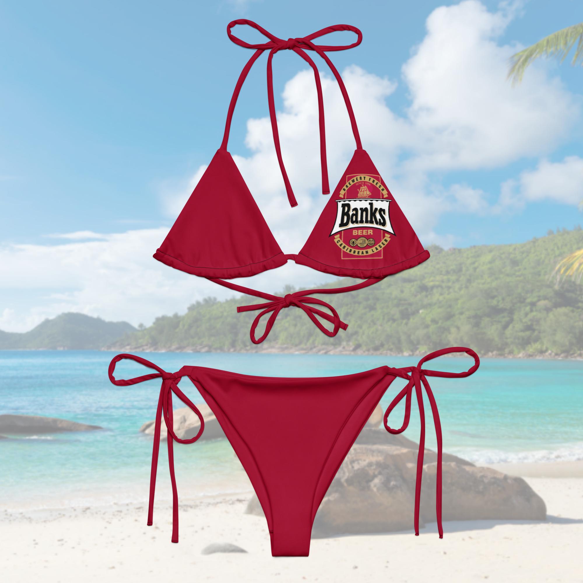 Banks Beer Logo All Over Print Recycled String Bikini