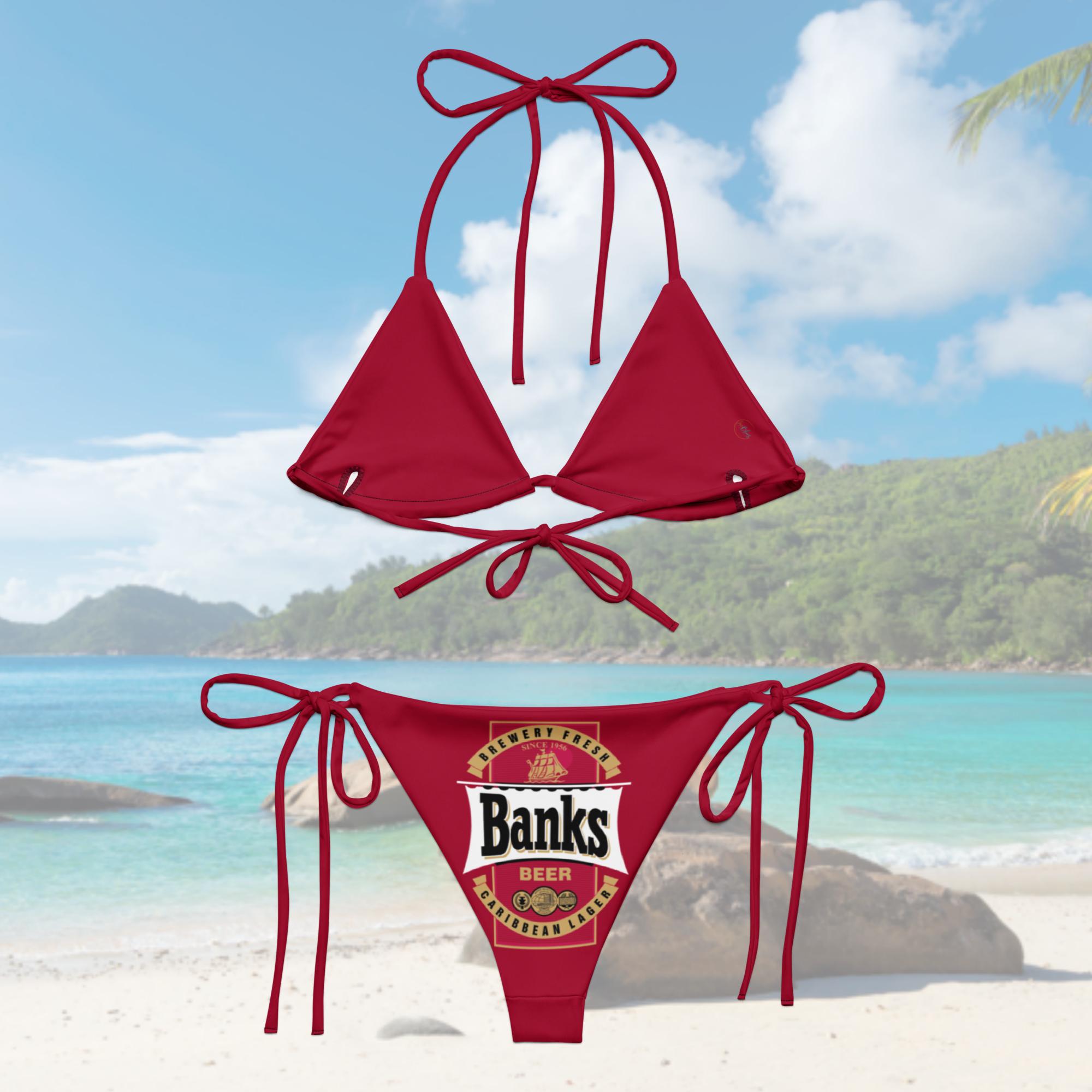 Banks Beer Logo All Over Print Recycled String Bikini