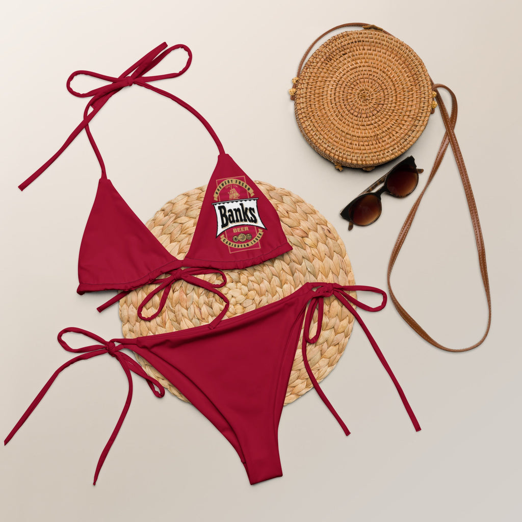 Banks Beer Logo All Over Print Recycled String Bikini