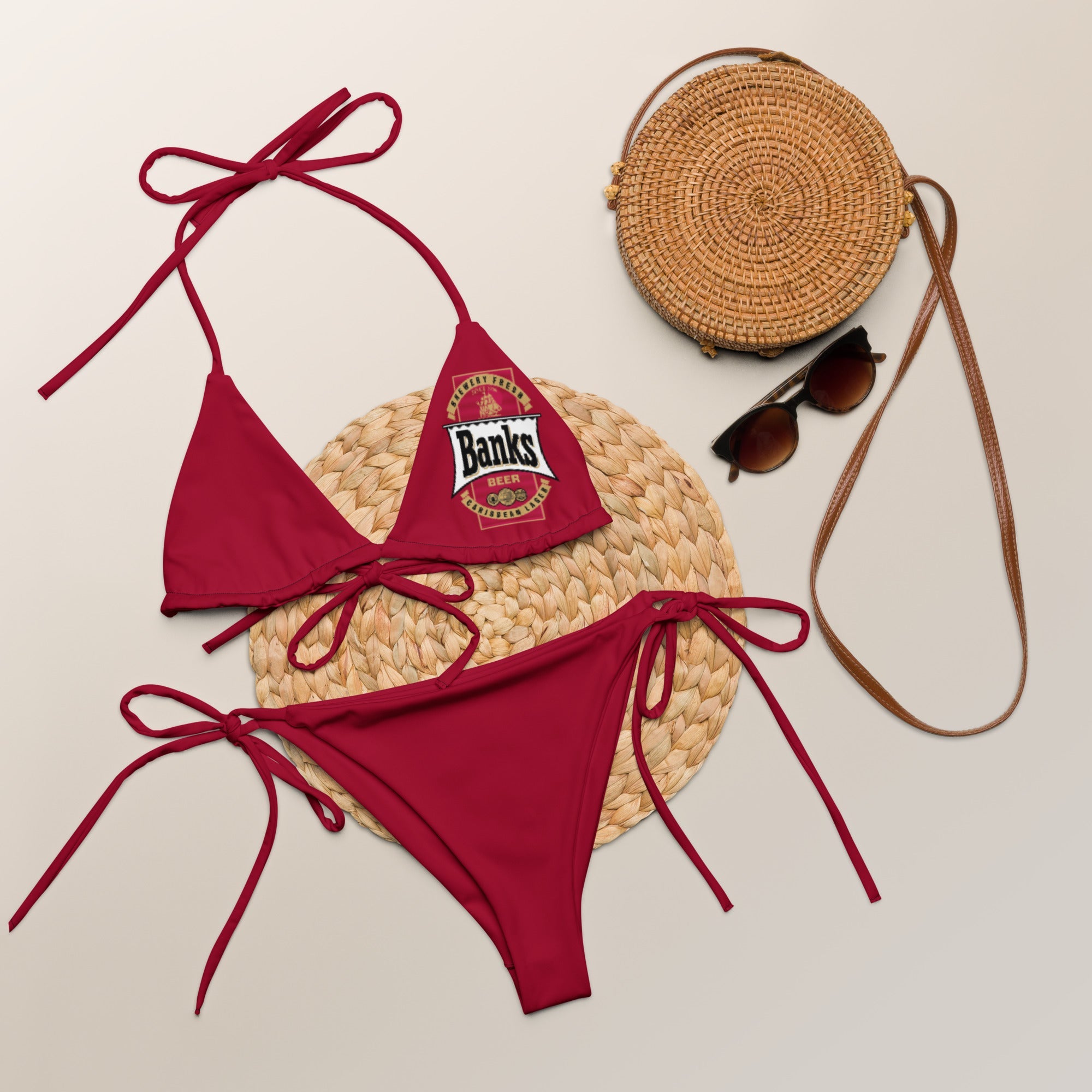 Banks Beer Logo All Over Print Recycled String Bikini