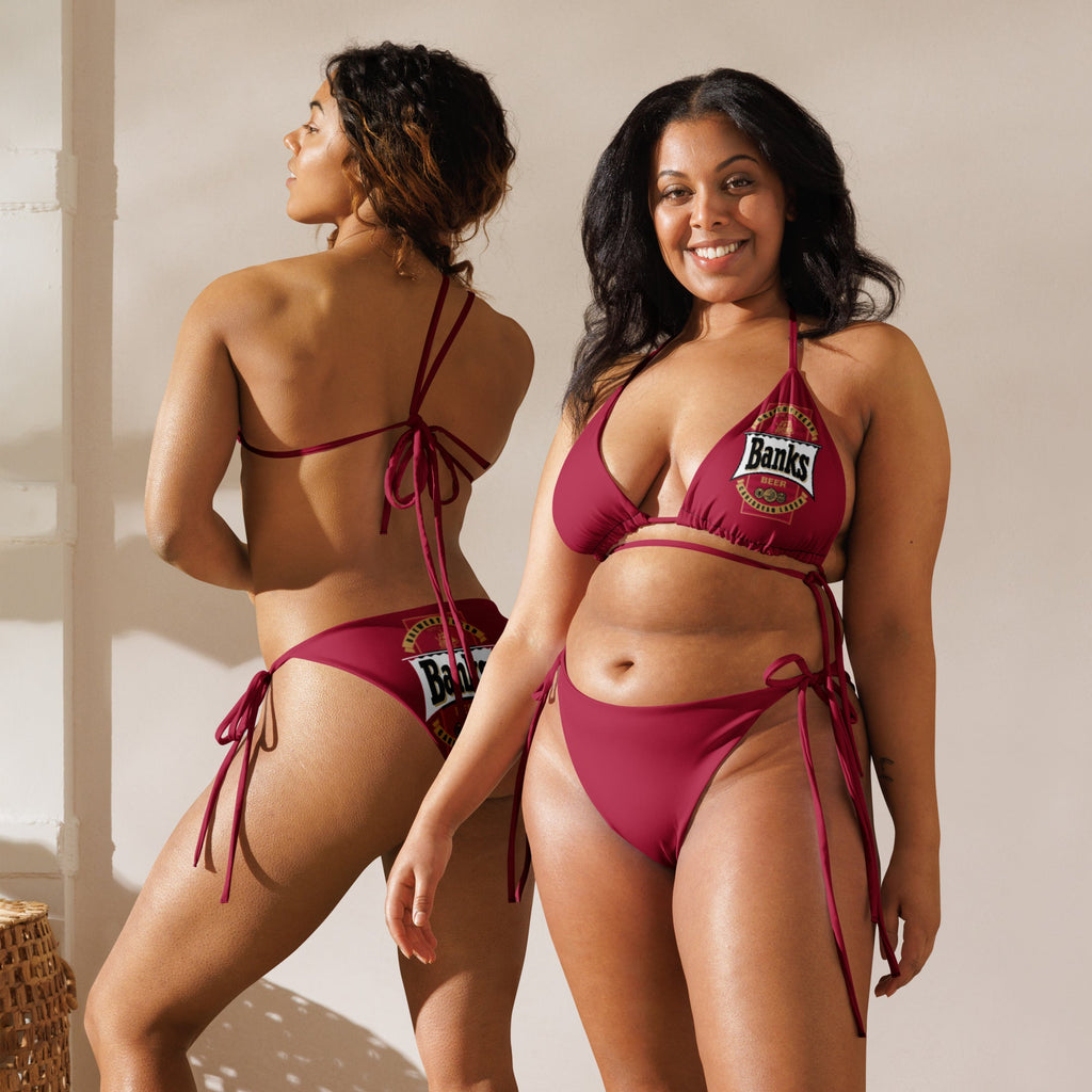 Banks Beer Logo All Over Print Recycled String Bikini