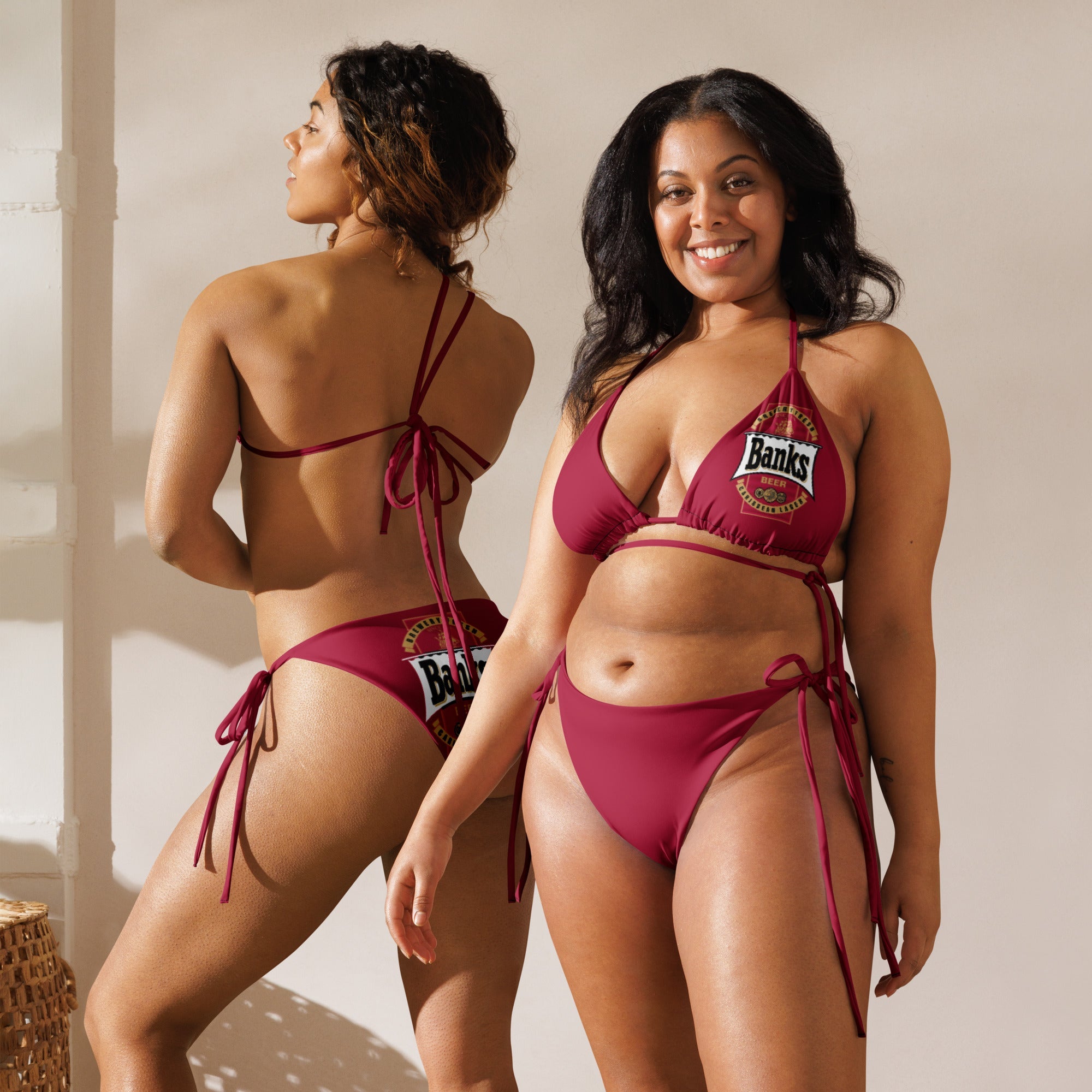 Banks Beer Logo All Over Print Recycled String Bikini