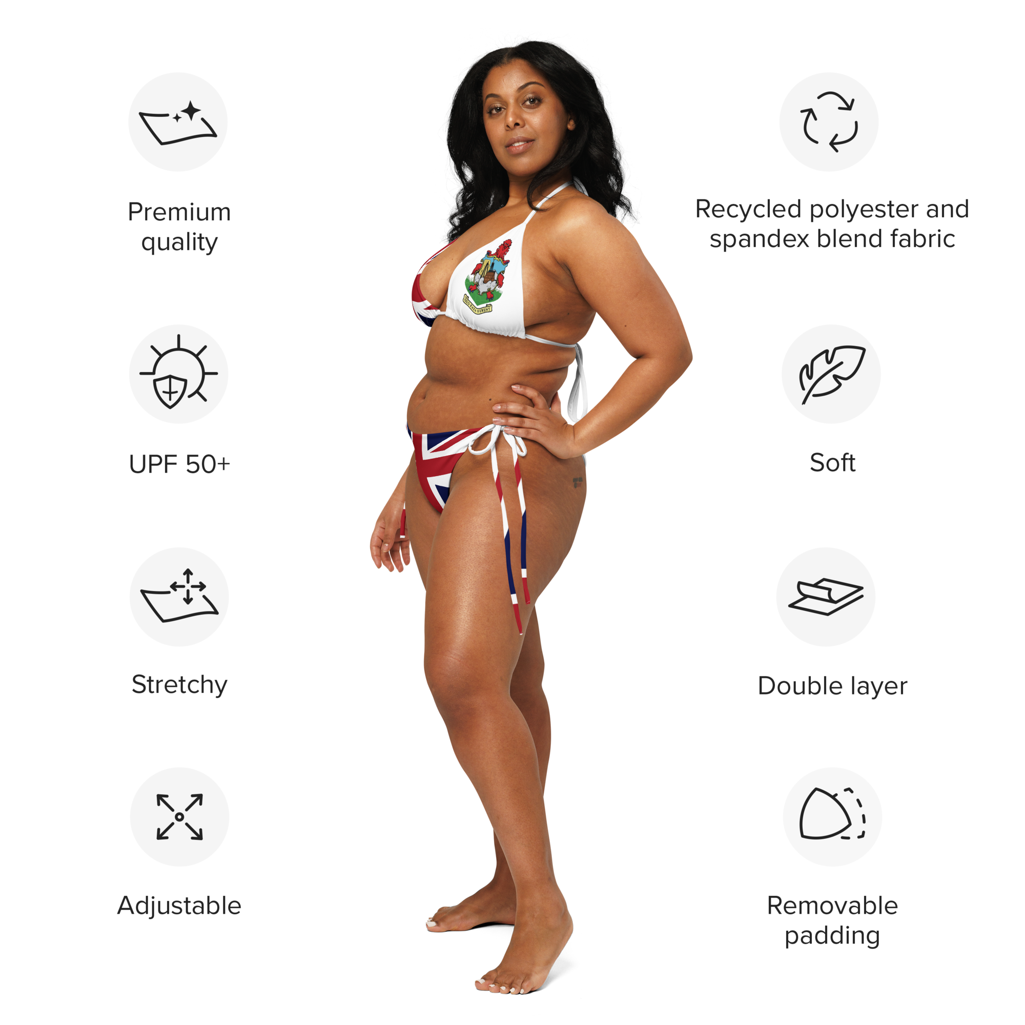 Bermuda Flag All Over Print Recycled String Bikini