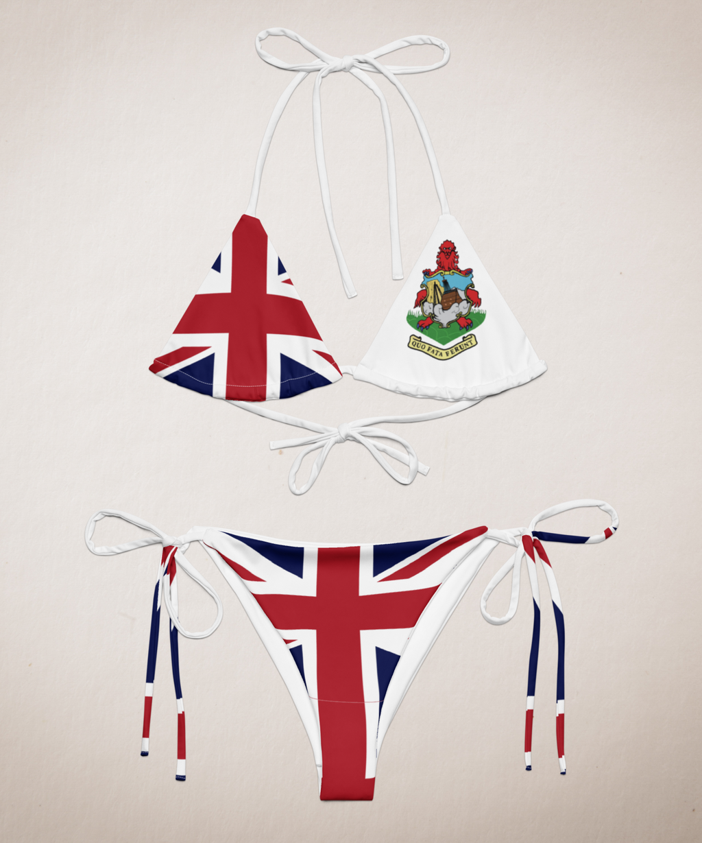 Bermuda Flag All Over Print Recycled String Bikini