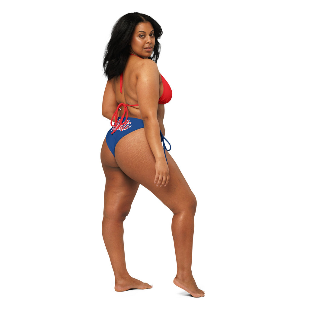 Haiti Flag All Over Print Recycled String Bikini
