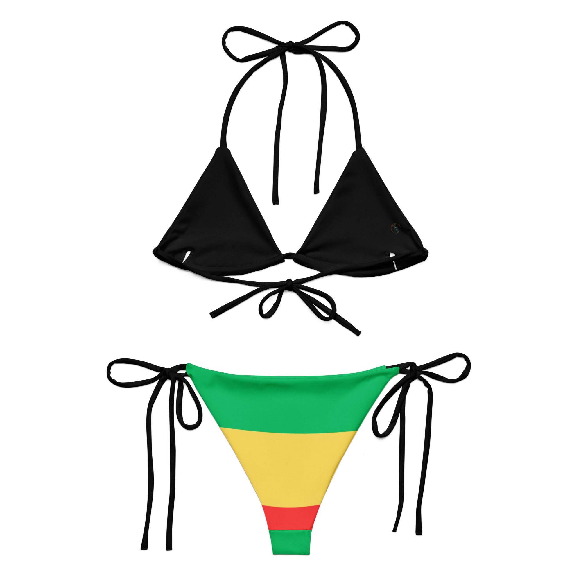 One Love Reggae All Over Print Recycled String Bikini