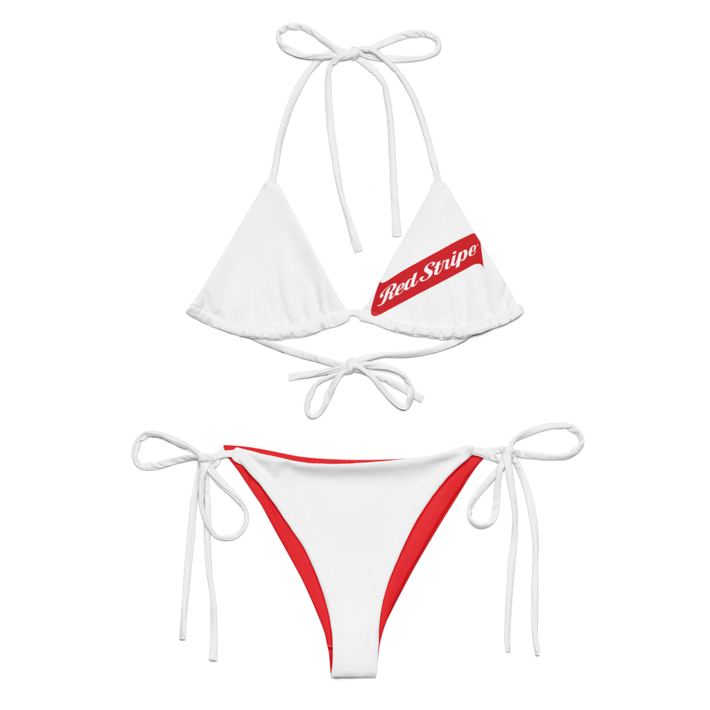 Red Stripe Beer Logo All Over Print Recycled String Bikini
