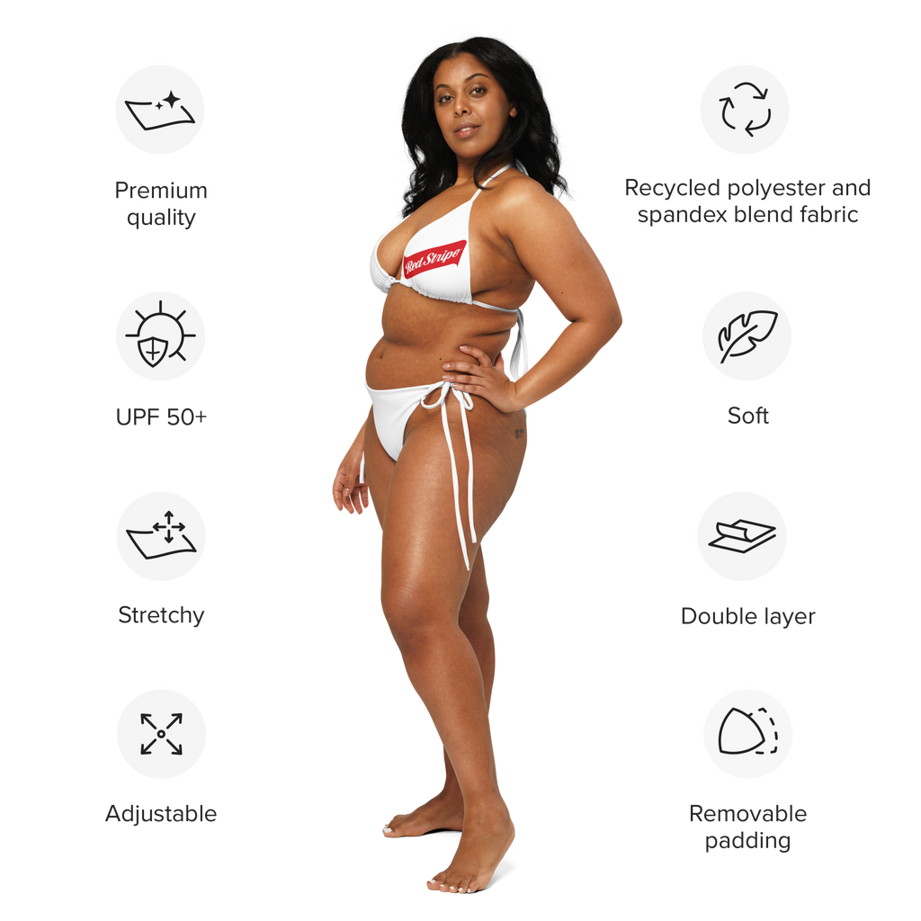 Red Stripe Beer Logo All Over Print Recycled String Bikini