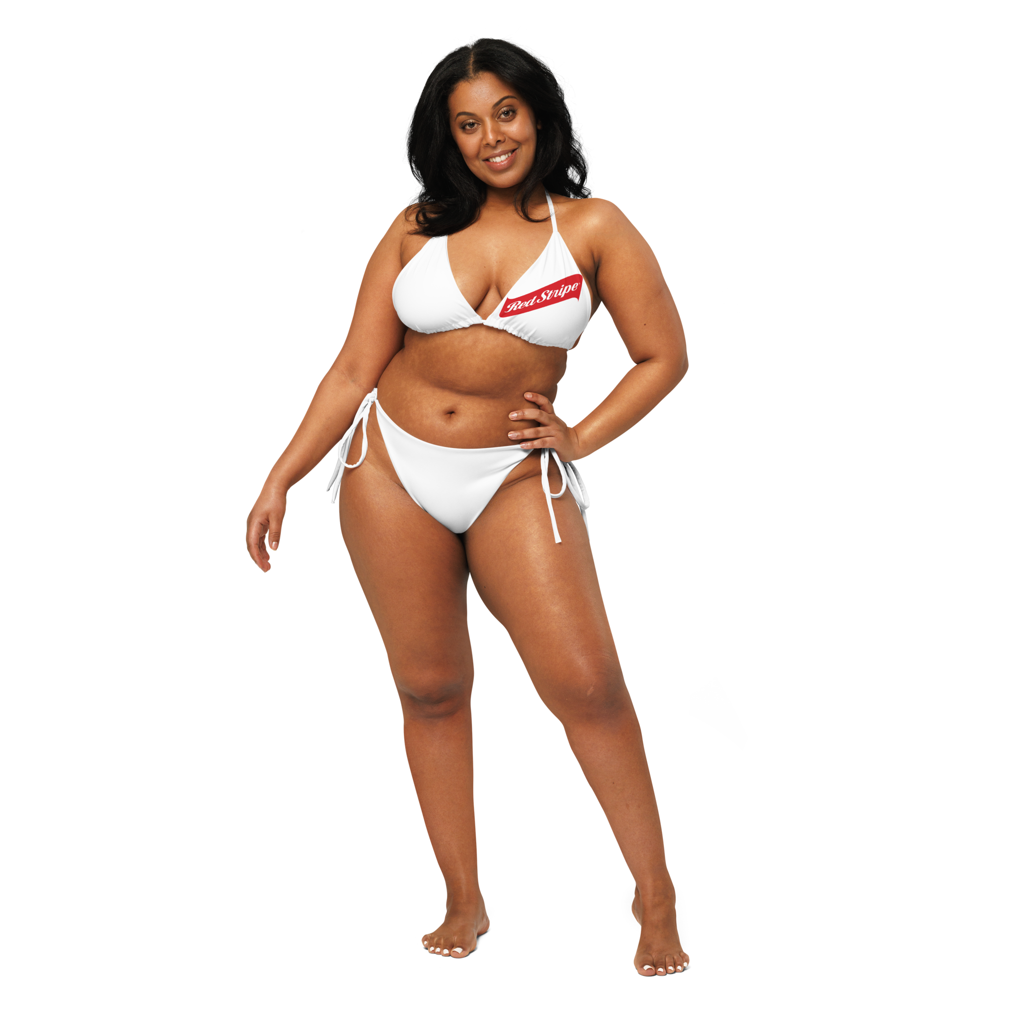 Red Stripe Beer Logo All Over Print Recycled String Bikini