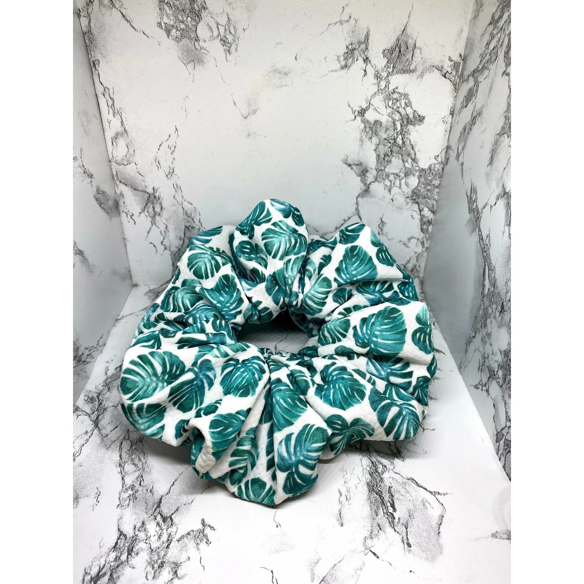 Monstera Leaf Bullet Scrunchie