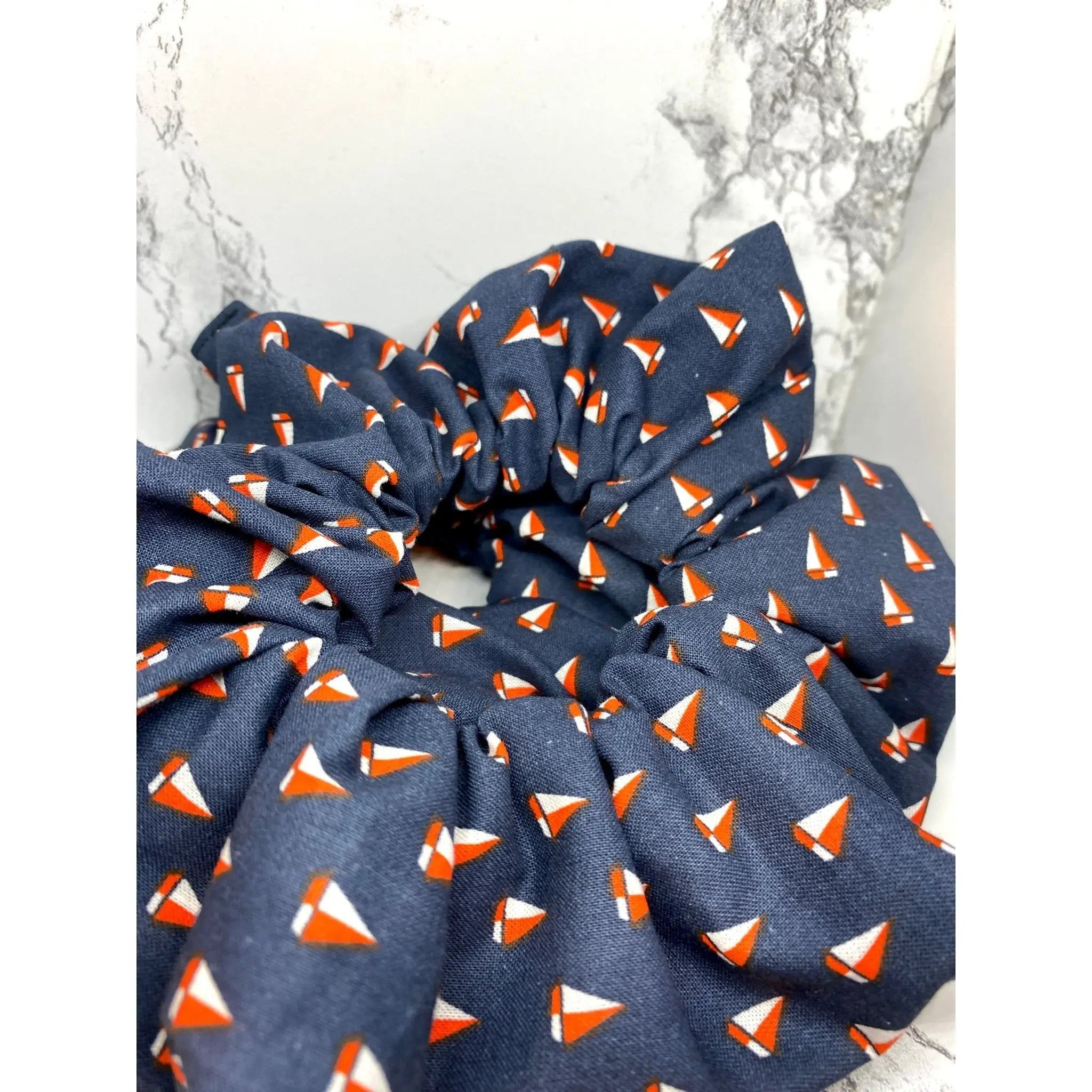 Navy Boat Summer Scrunchie