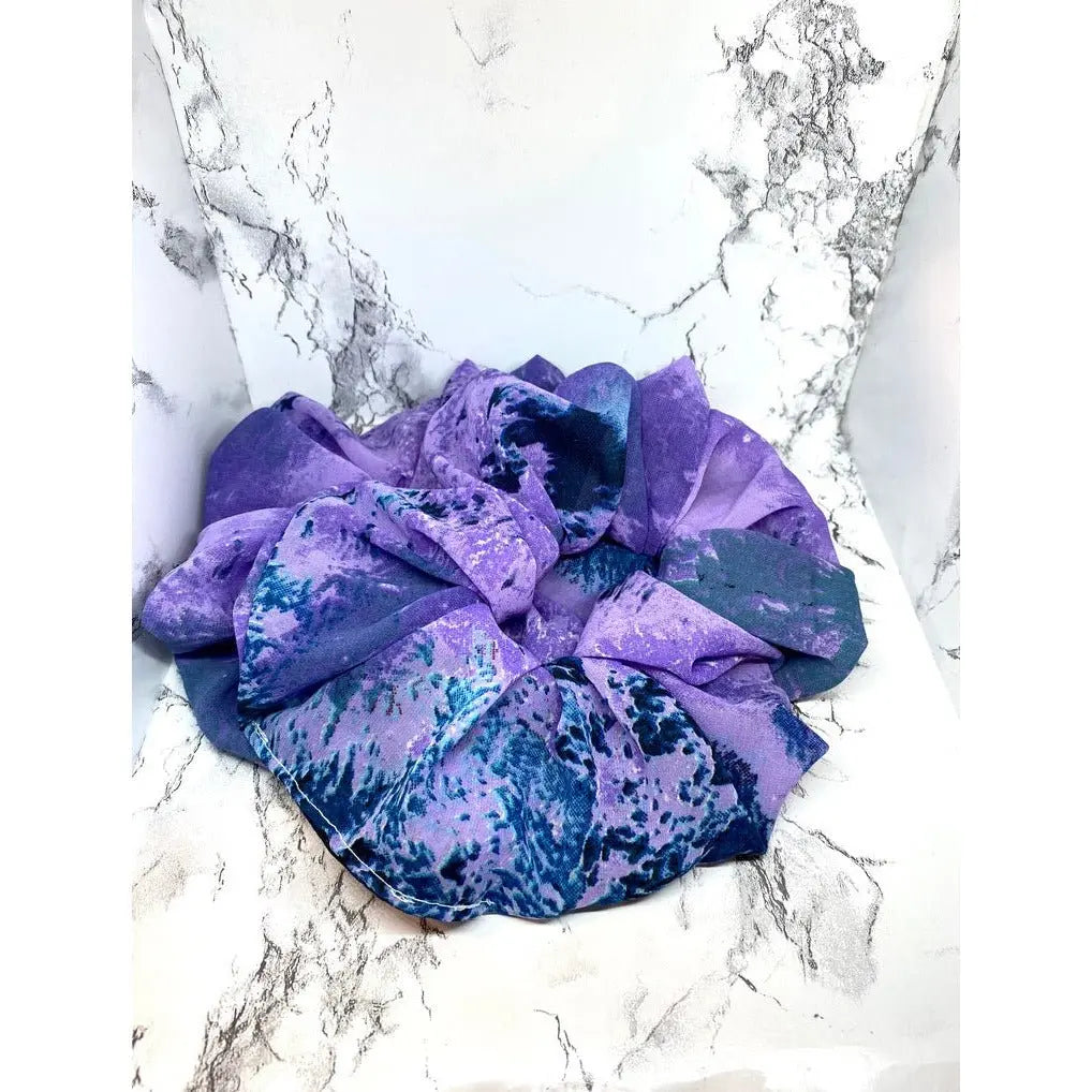 Purple Tie Dye Organza Scrunchie
