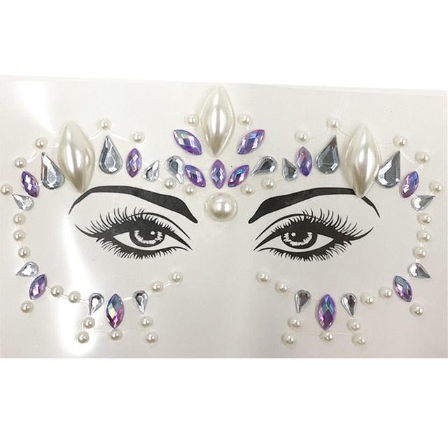 3D Makeup Tattoo Face Gems Glitter Face Jewels Crystal Stickers Face Glitter for Festival Carnival Party