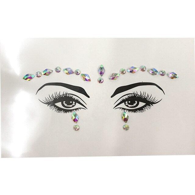 3D Makeup Tattoo Face Gems Glitter Face Jewels Crystal Stickers Face Glitter for Festival Carnival Party