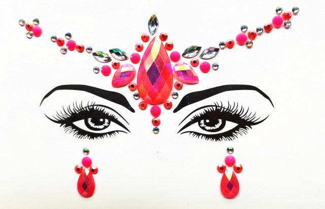 3D Makeup Tattoo Face Gems Glitter Face Jewels Crystal Stickers Face Glitter for Festival Carnival Party