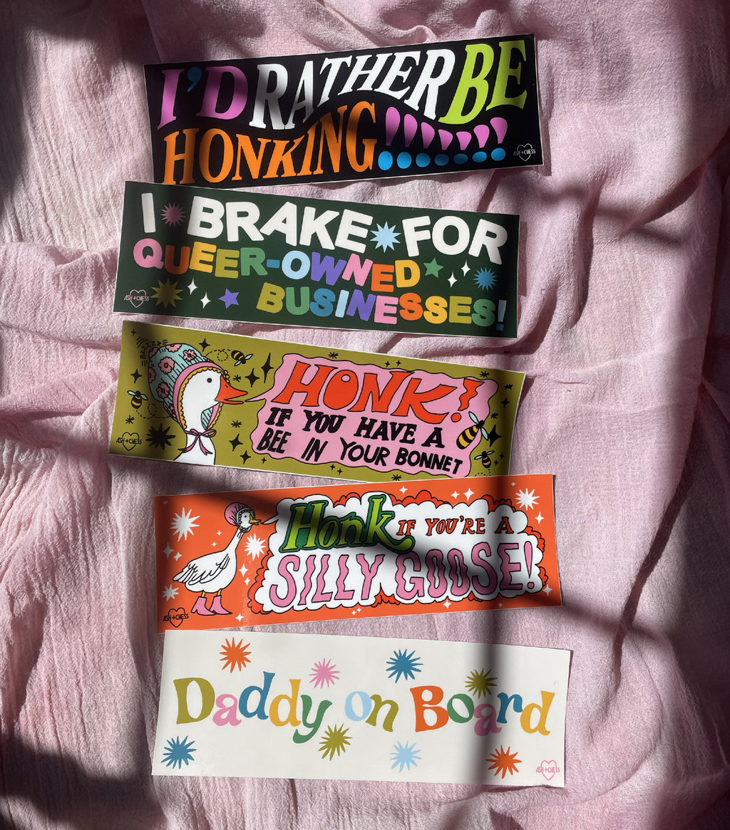 I Brake For Queer-Owned Businesses Bumper Sticker