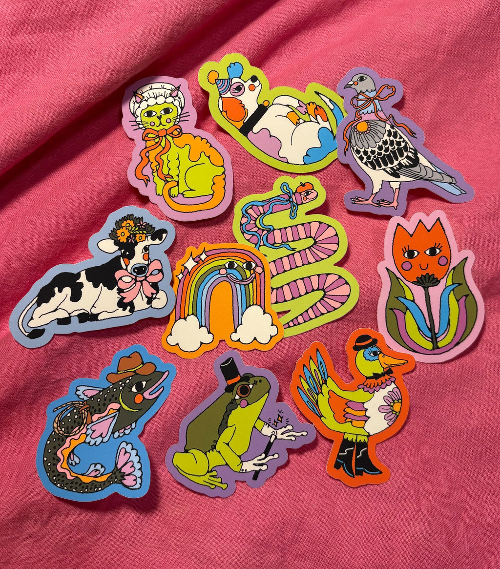 Silly Worm Sticker