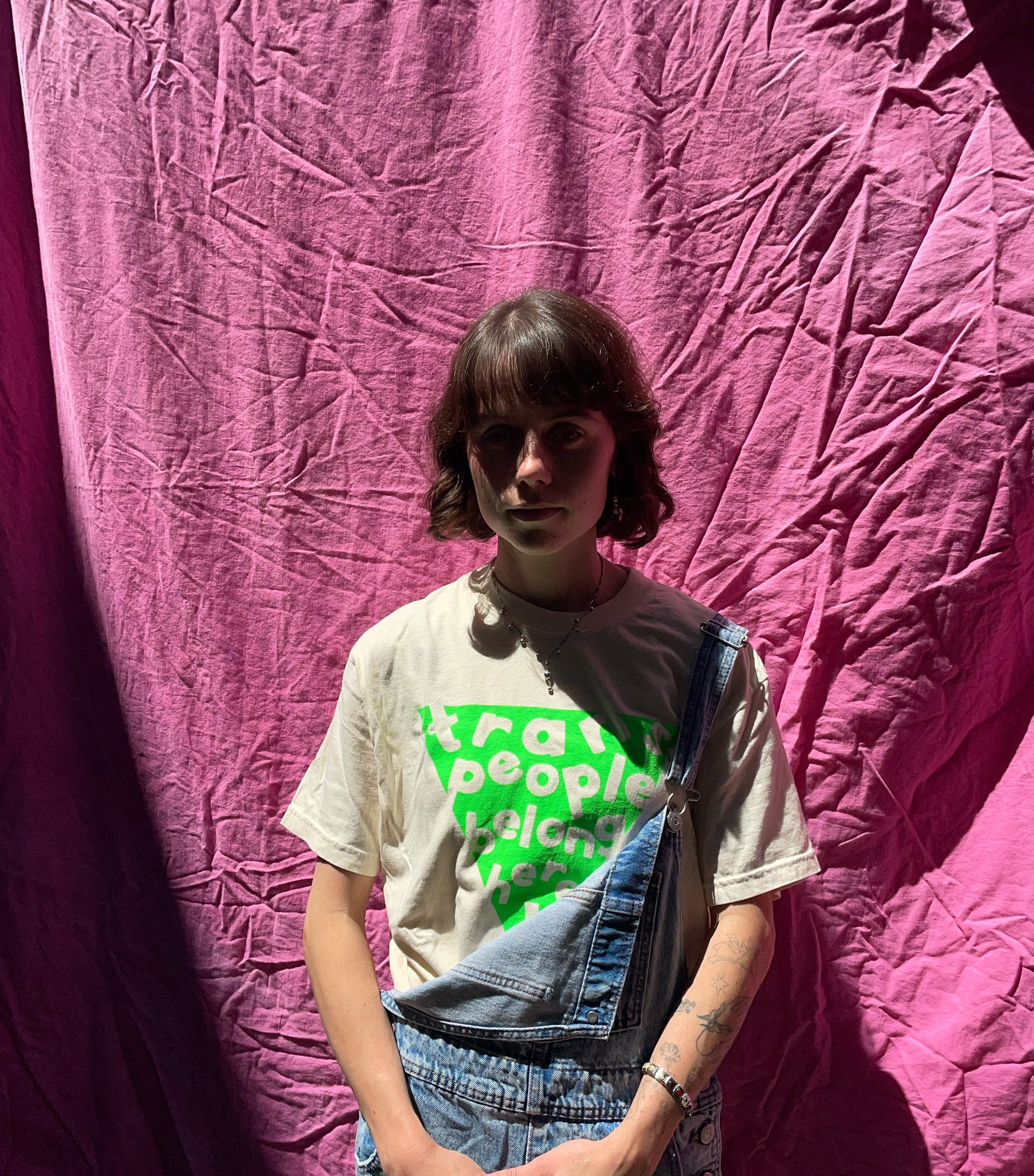 Trans People Belong Here T-Shirt SLIME