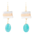 Pueblo Blue Magnesite and Mixed Metal Drop Earrings