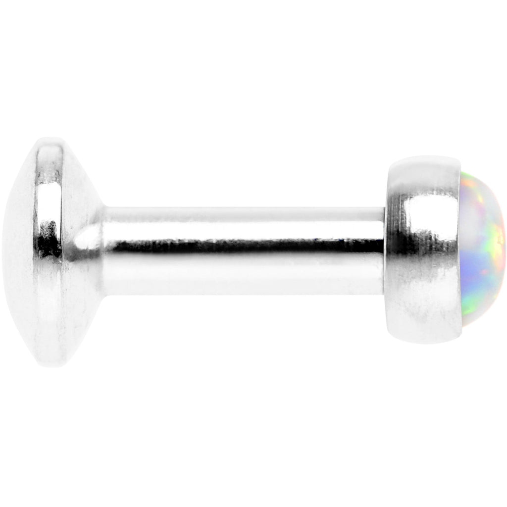 3/16 White Synthetic Opal Internally Threaded Daith Cartilage Tragus