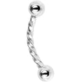 16G 5/16 Seriously Twisted Curved Eyebrow Ring