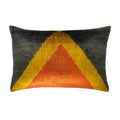 Pyramid Silk Velvet Ikat Throw Pillow Cover 16 X 24