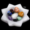 QTY 1 - 7 Stone Tumbled Set with Selenite Sun Bowl