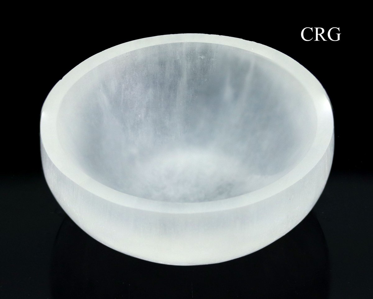 QTY 1 - Selenite Round Bowl / 10cm AVG