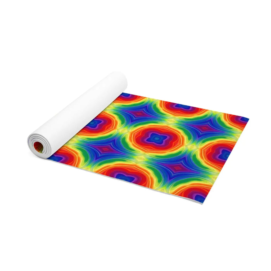 Rainbow Kaleidoscope Foam Yoga Mat Energy Flow - Dipaliz
