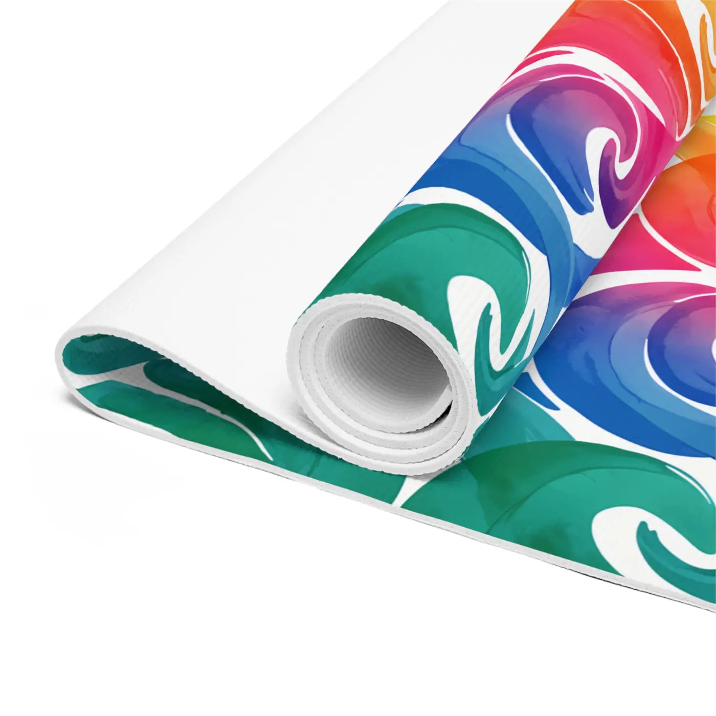Rainbow Wave Foam Yoga Mat - Surf Design 24x72 - Dipaliz