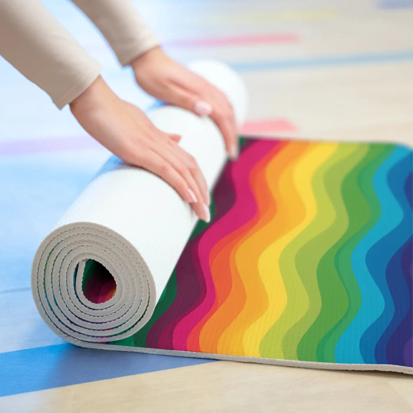 Electric Rainbow Foam Yoga Mat - Energizing Practice Space - Dipaliz