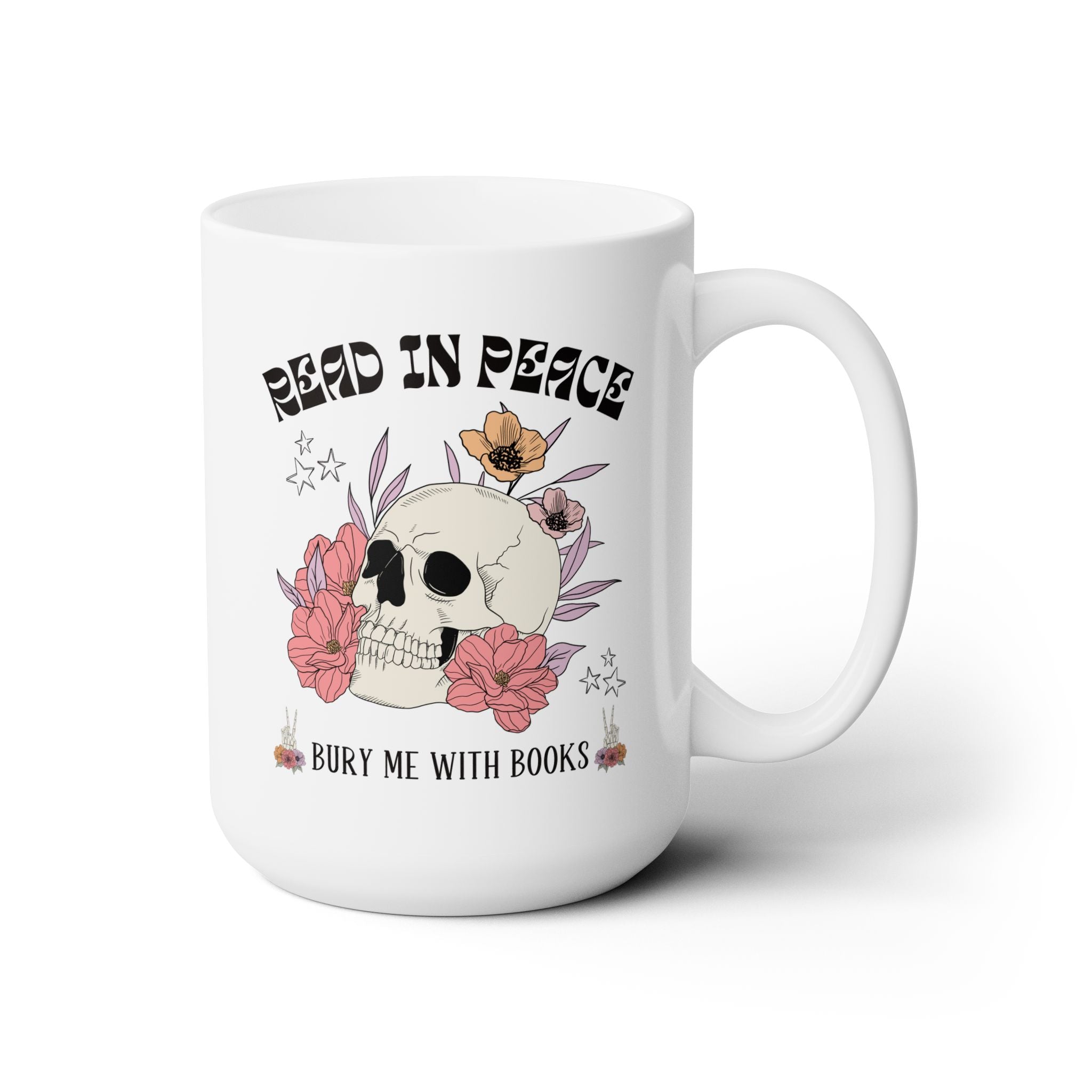 Read in Peace Skull Mug